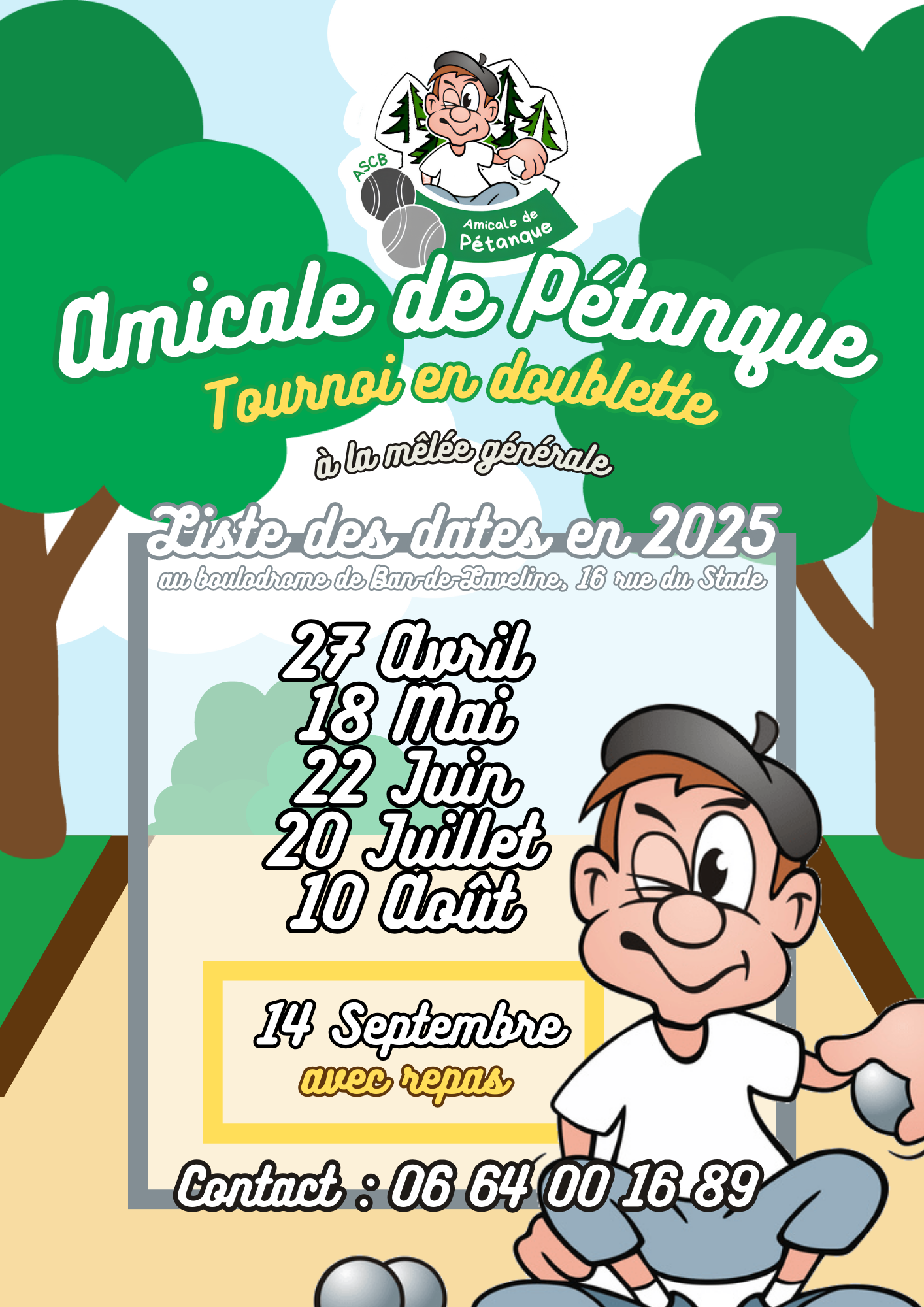 Affiche Date Amicales de Ptanque 2025