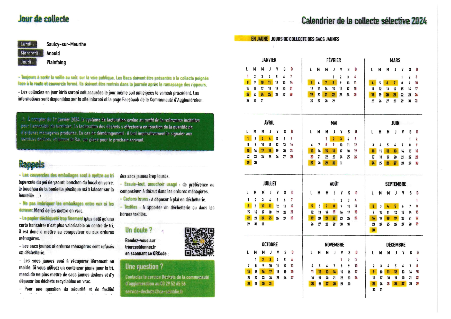 CALENDRIER DE COLLECTE SACS JAUNES page 0002
